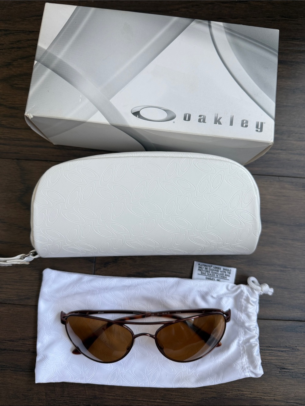 Oakley Given Brunnette w Bronze Brown Lens Metal Aviator Sunglasses - New in Box - Picture 3 of 6